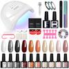 PHOENIXY 10Colors Gel Nail Polish Nail Dryer 48W UV LED Lamp Soak Off Gel Varnish Manicure Set and DIY Nail Art Decoration Tools