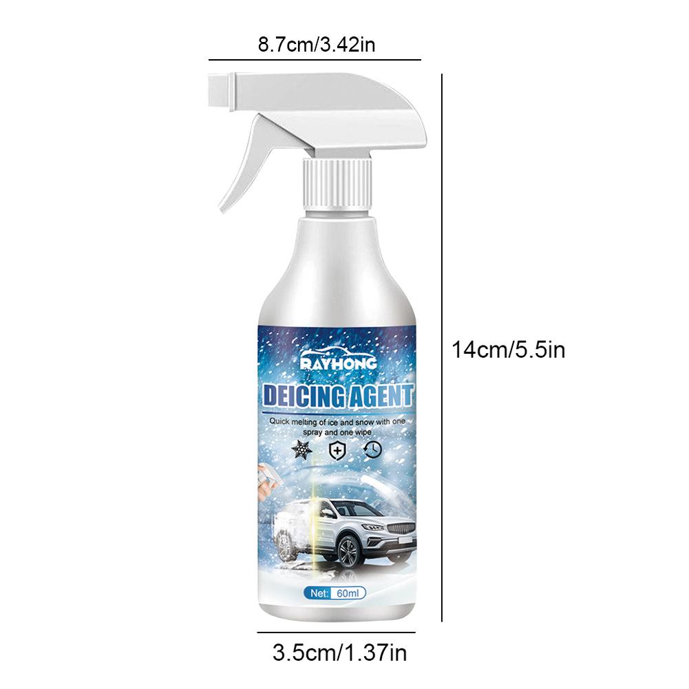Snow Melting Spray 60ML Defrosting Anti Frost Spray Instantly Melts Ice Windshield Spray Deicer for Car Windshield Window Mirror