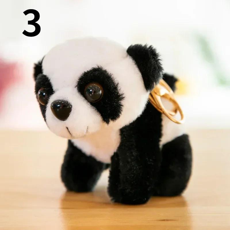 New Cute Panda Cheetah Tiger Baby Keychain Plush Pendant School Bag Zero Wallet Hanging Decoration Children's Festival Gift