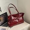 Retro Solid Color Faux Leather Shoulder Bag for Women, Chic Belt Buckle Clutch Handbag, Spacious Daily Commute Tote