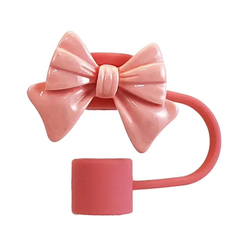 New Cute Bow Straw Cap Covers Silicone Straw Toppers Cap For Stanley Cups Accessories Straw Dust Cap For 10mm Diameter Straws