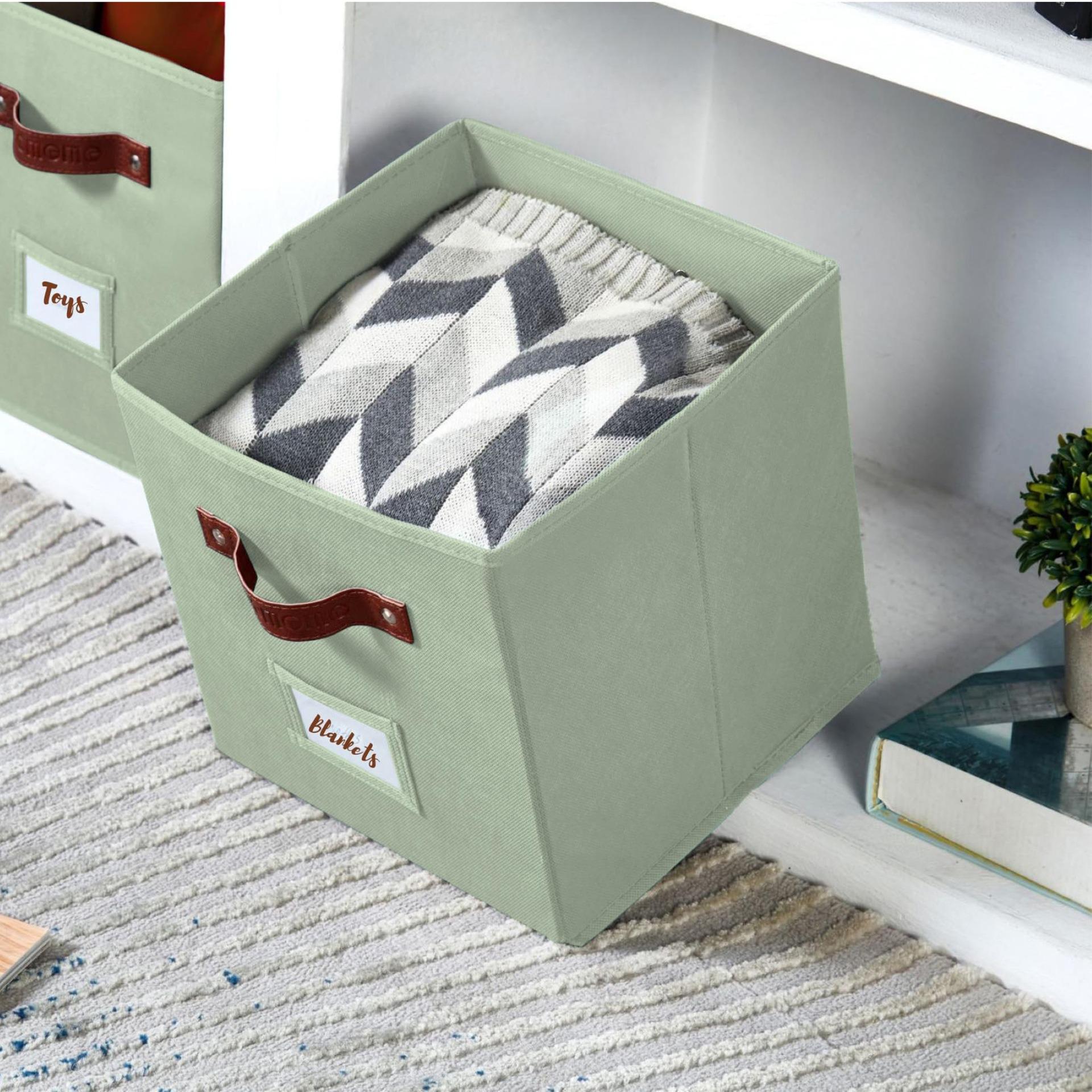 Складной тканевый контейнер для хранения с открытым верхом для игрушек одежды и гардеробов 27x27x28 cm 1398₽