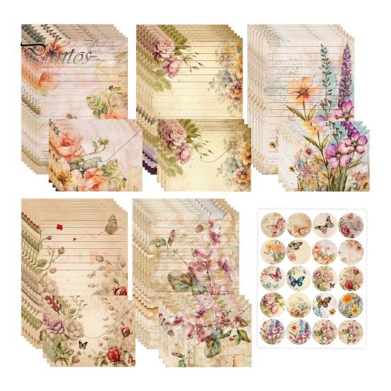 Decorative Writing Paper for Letters Watercolor Letterhead Set, Envelopes Letter And Stickers Handwritten Blessing Note Cards Kit, Correspondence