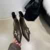 Fashion Designer Pointed Toe Women Ankle Boots Fashion Thick Heel Slimming Short Booties Autumn Winter Female Shoes