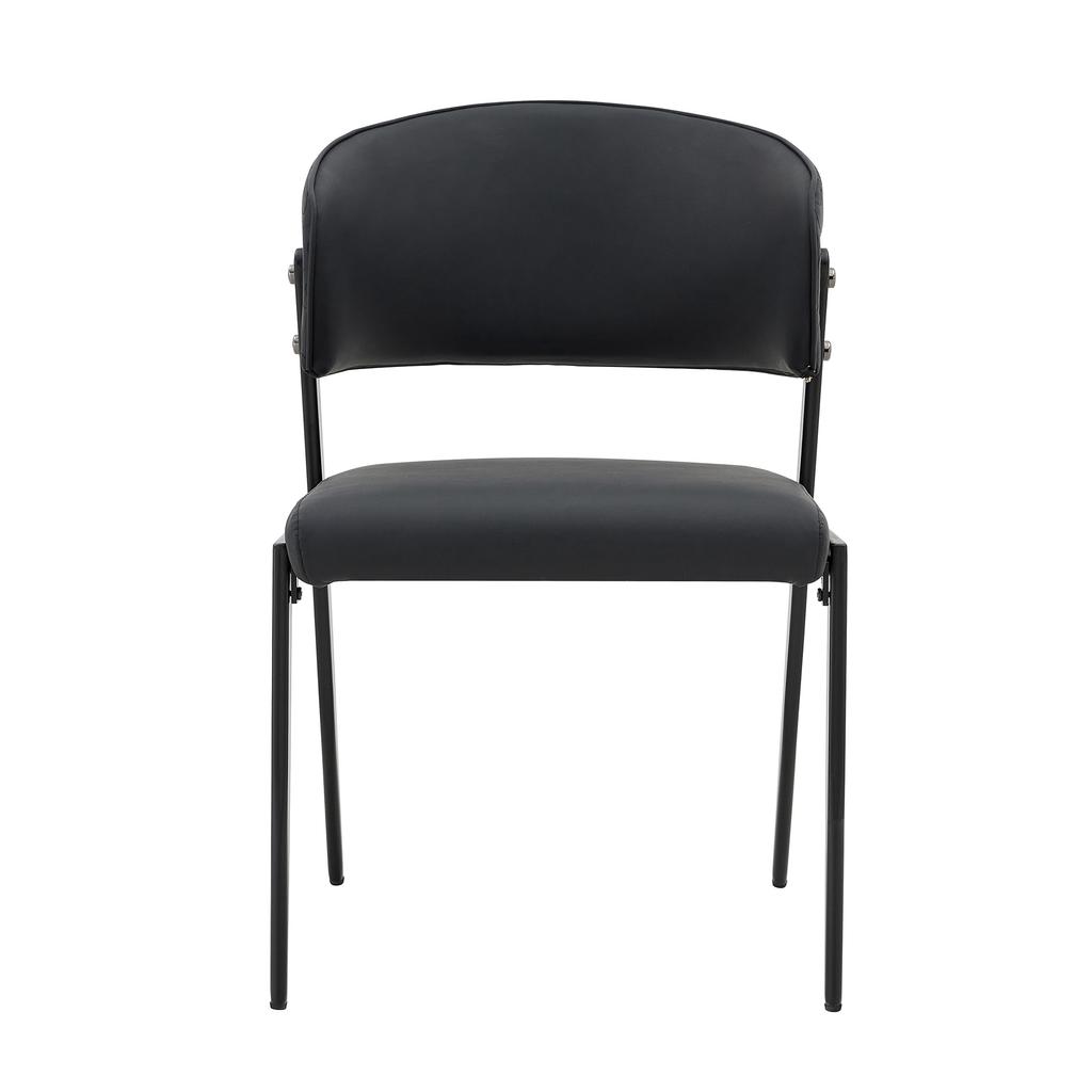 Dining Chair Set of 2 Modern Upholstered with Metal Frame, Ergonomic Backrest, Faux Leather Chair for Dining Room Living Room Kitchen - Chair Only