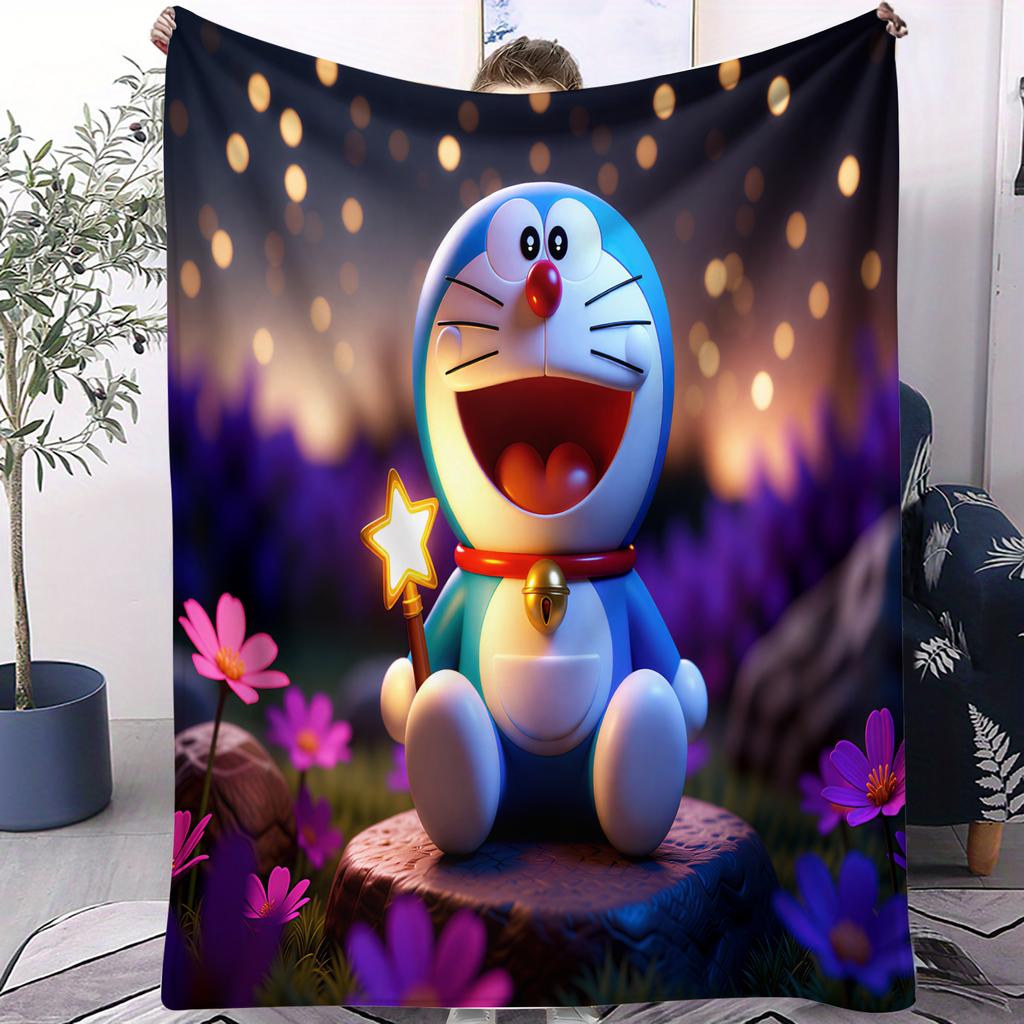 Coperta Copriletto Piccola in Peluche Doraemon Anime Giapponese Coperta da Divano Lancia Coperta Calda Novità per Tutte le Stagioni Regalo per Bambini Casa