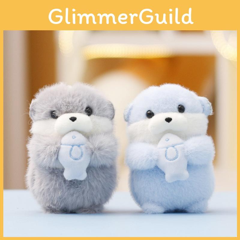 Cute Sea Otter Plush Doll With Short Faux Fur For Bag Pendant And Gift
