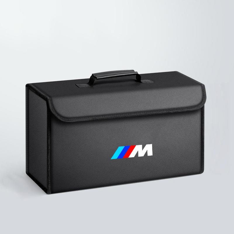 

leather Car Trunk Storage Box Organizer Foldable Container Bag For BMW M M3 M5 X1 X3 X5 X6 E46 E39 E36 E60 Interior Accessories чёрный