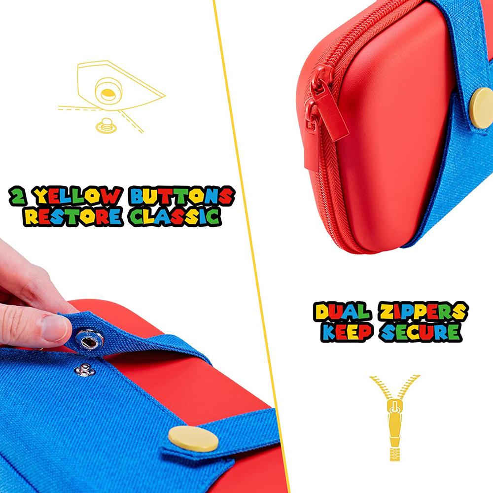 EVA-Aufbewahrungshülle für Switch, kompatibel mit Nintendo Switch/OLED, süße, tragbare Tragetasche für Switch mit 10 Spielhaltern für Mario