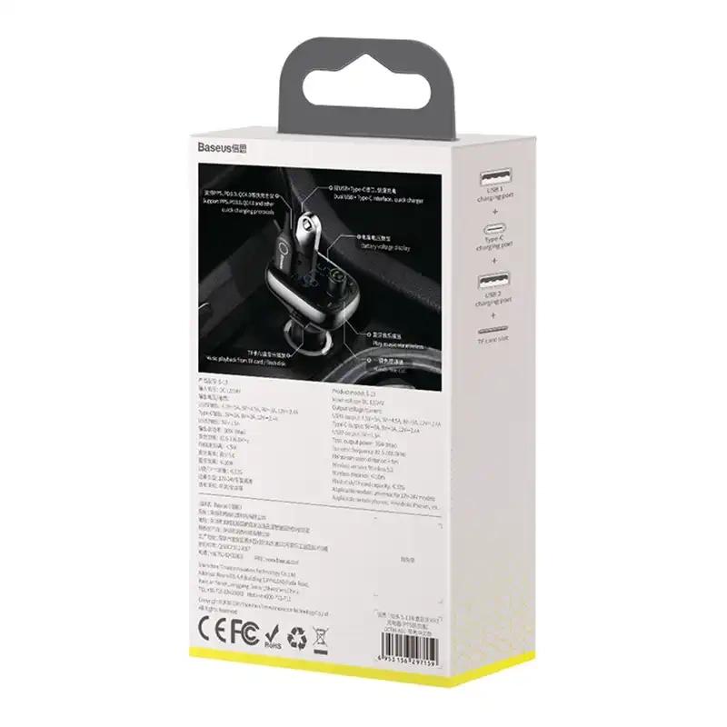 Transmiter Samochodowy Baseus Bluetooth Mp3 S-13 (Czarny)