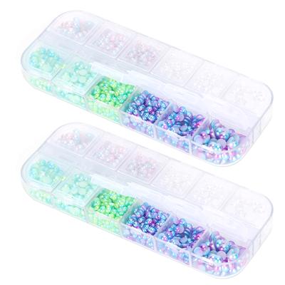 2 Boxes SemiCircular Flat Back Diamond DIY Imitation Pearl for Shoes Hats Decoration