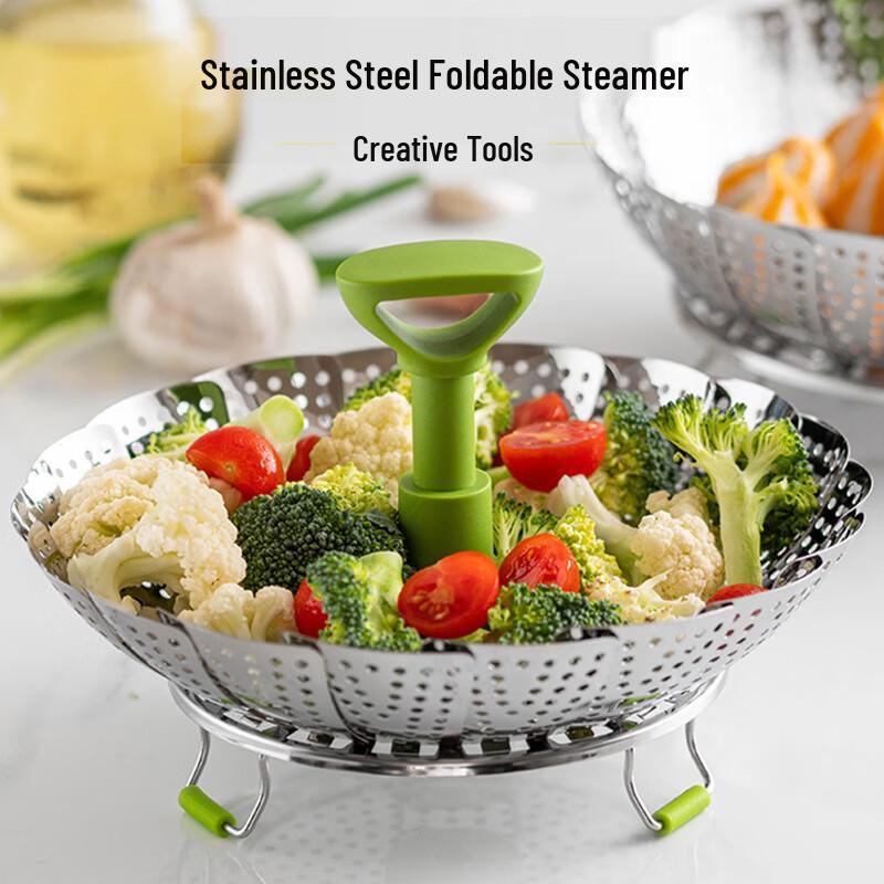 

Foldable Stainless Steel Lotus Steamer Basket