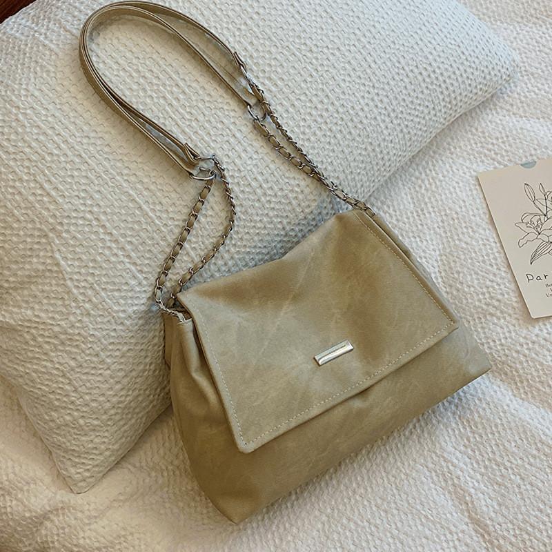 Элегантная городская простая сумка на цепочке из ПУ-кожи для женщин Зима 2024 Beige