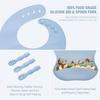 10-Piece Baby Feeding Set, Silicone Bib with Plate, Suction Bowl, Snack Cup, Spoons, Allergy-Free, Blue