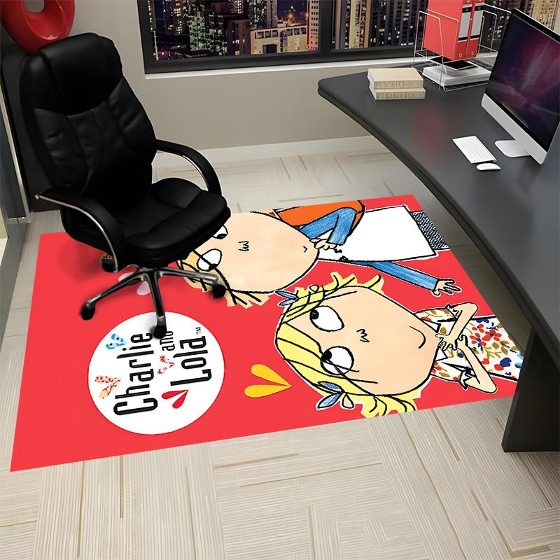 Charlie and Lola Printed Carpet, Rug for Office Chair Living Room Bedroom Kitchen Room Decor Gifts.