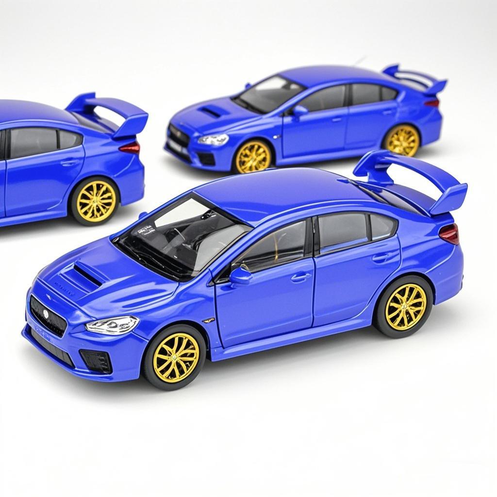1/36 Scale Subaru Impreza WRX STI Alloy Car Model Welly Diecast Metal Alloy Vehicle Miniature Pull Back Collection Gift for Children Boys Kid