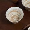 Handmade Japanese High-Footed Coarse Pottery Rice Bowl - Retro Style Noodle Dish