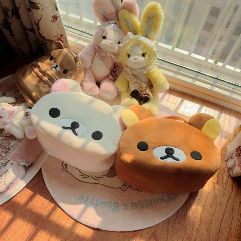 versatile Large capacity Rilakkuma Plush shoulder bag Cute Bear Tote Bag Casual Shoulder Bag hand-held crossbody travel bag