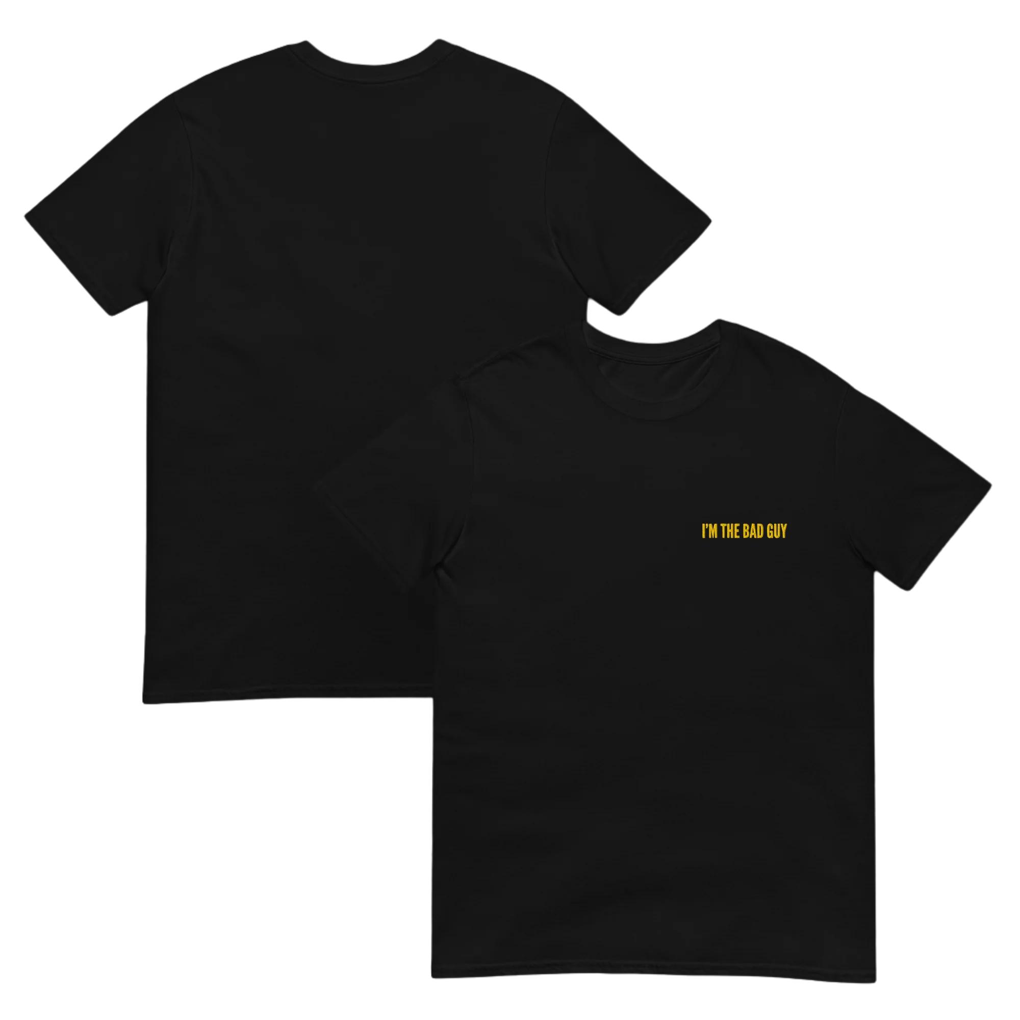 Singer Billie Eilish Bad Guy 100cotton Mens Shirt Summer Oversized Womens Y2k Hip Hop Short Sleeve Tshirt Fan Gifts Unisex M