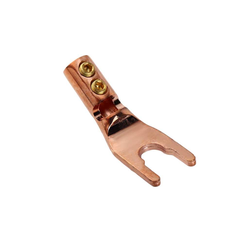 Plug Gold Plated Y Type Binding Post Hifi Banana Plug Audio Amplifier Adapter U/Y Fork Spade Male