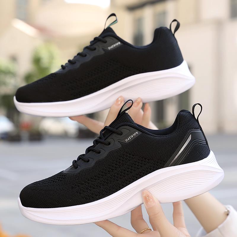 Women's Breathable Flyknit Low-Top Running Shoes - Non-Slip, Lightweight, Casual All-Season Sports Footwear
