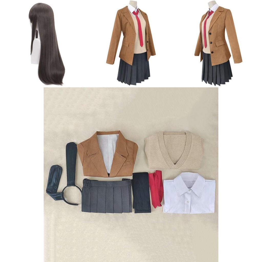 Premium Seishun Buta Yarou Wa Bunny Girl Sakurajima Mai Cosplay Costume Full Set Outfit For Captivating Parties And Events