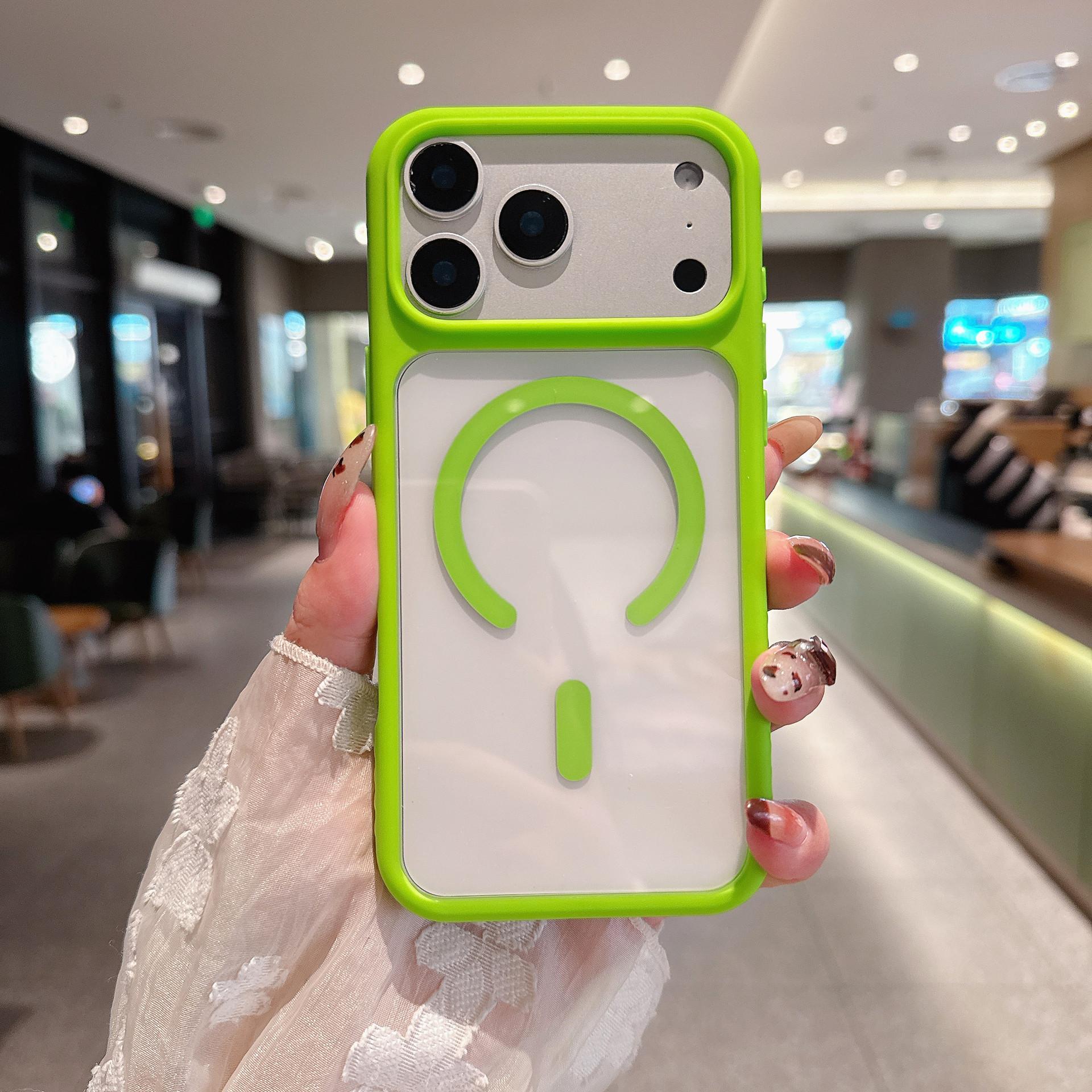 

For Apple 17 Pro Max Magnetic Charging Transparent Phone Case N52 Strong Magnetic Ultra-Thin Frosted Edge S26