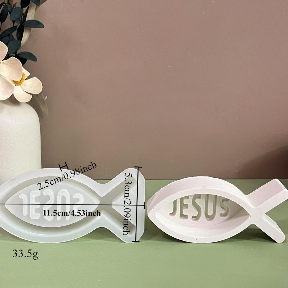 Reusable Jesus Fish Candle Holder Non-Sticky Candlestick Mold Jesus Fish Silicone Mold Soaps Model