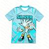 2026 Sonic 3D Print T-Shirt, Kids Cartoon Graphic Short Sleeve Tee, Men's Summer Casual Athletic T-Shirt