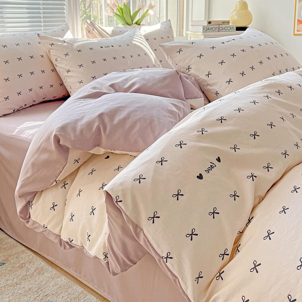 HOMZY Washed Cotton Double Yarn Single Quilt Cover Simple Wind Ins Wind Small Floral Korean Version Duvet Skin Friendly Bedding