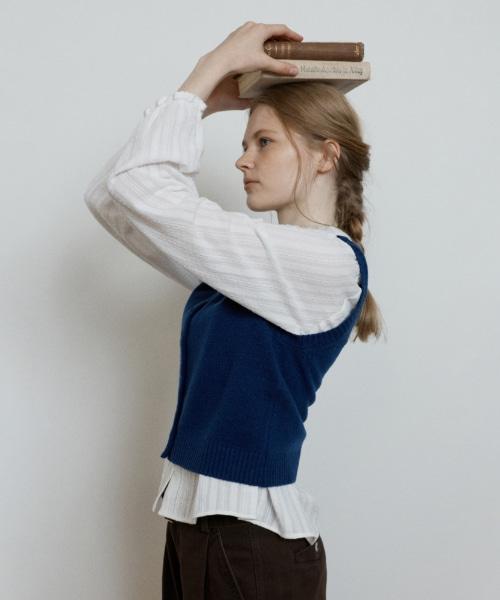 DEPOUND Textured Frill Pintuck Blouse [Off White]