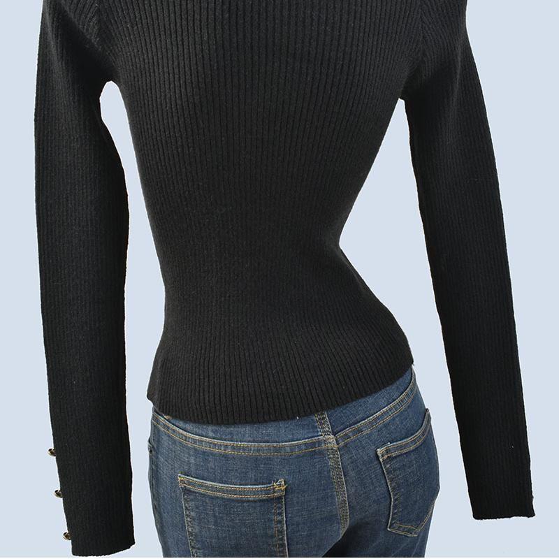 Export Yuan Single Turtleneck Silm Plaid Soft Glutinous Long Sleeves Basic Style Knitting Sweater Stretch Women's Bottoming Shirt