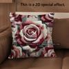 2D Vintage Gotische Rose Kissenbezüge Muster Kissenhülle Geeignet für Sofa Schlafzimmer Auto Kissenbezug