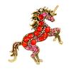 Retro Unicorn Brooch Rhinestones Inlaid Unicorn Lapel Pin Artistic Unicorn Brooch Pin Men Women Outfit Accessory for Clothes Scarves Bags Hats