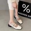 Women Summer Thick Heel Retro Style Sandals Ladies Square Toe Elegant Party Shoes