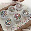 33-Cut Colored Pointed Rhinestones for Nail Art - Dazzling Multi-Faceted Round Stones, Ideal for DIY Filling and Stacking.