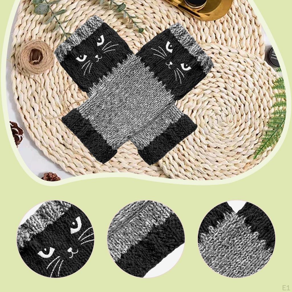 Fingerless Gloves Cold Weather Fashion Wrist Warmer Knit Sleeves for Women