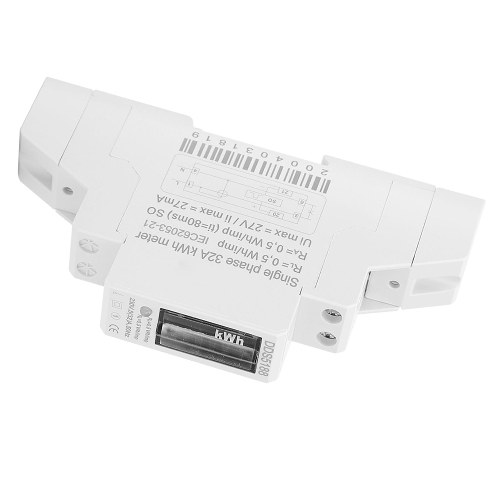 

DDS5188 Single‑Phase Energy Meter Smart Watt Hour Meter High Accuracy 230V 5(32)A 50Hz