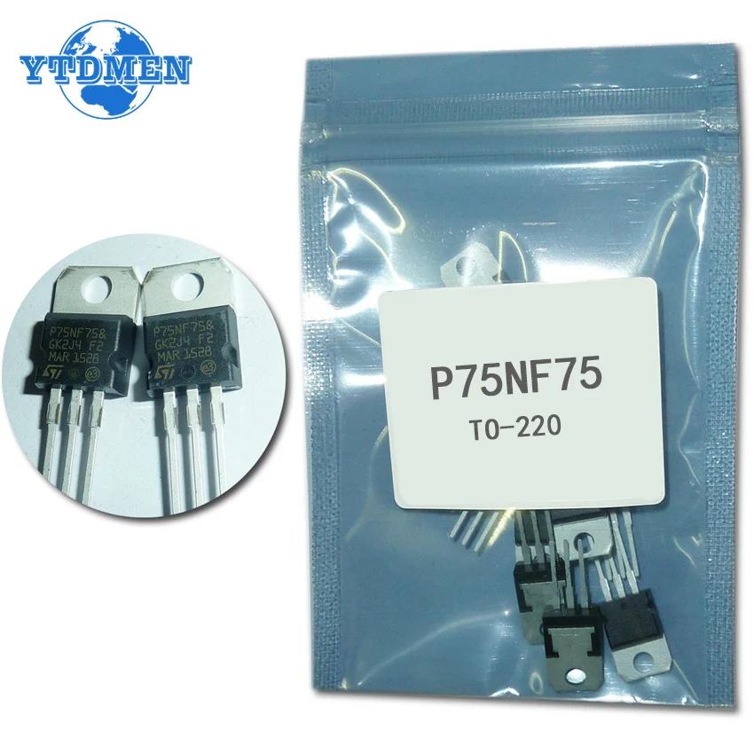 5PCS STP75NF75 Mosfet Transistor P75NF75 75v 80A TO-220 Field Effect Transistors Kit