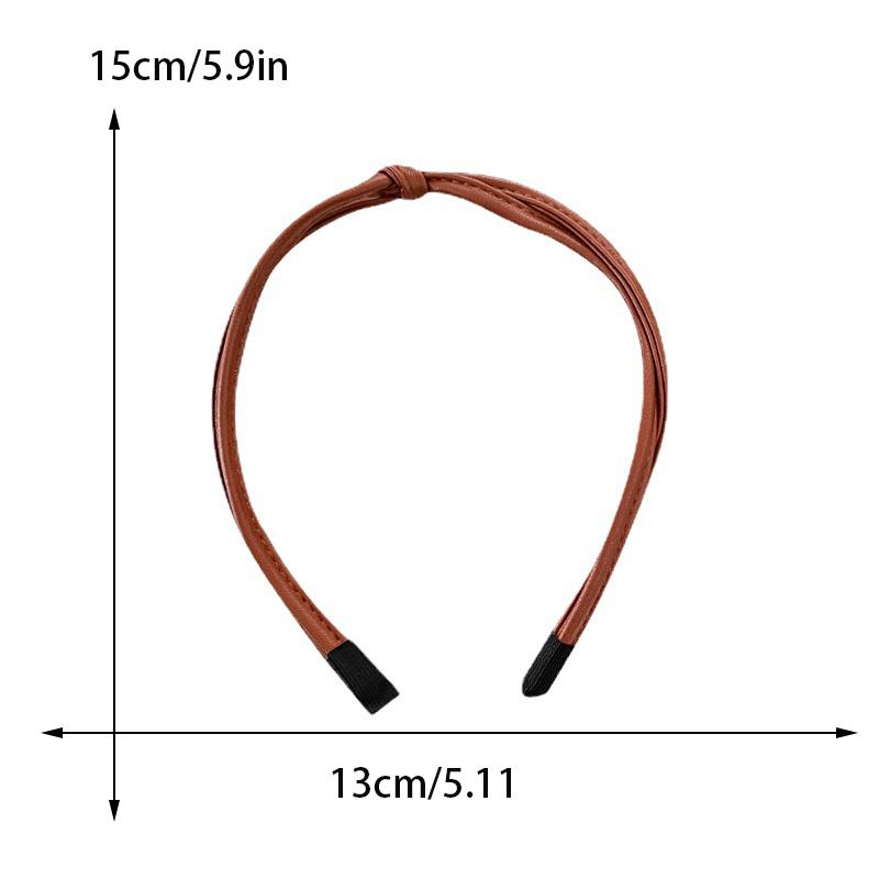 Süßes und cooles PU-Leder Stirnband mit schmalem Rand für Frauen Elegantes einfaches Gesichtswasch-Stirnband Modisches Mädchen Haarband Haar-Access