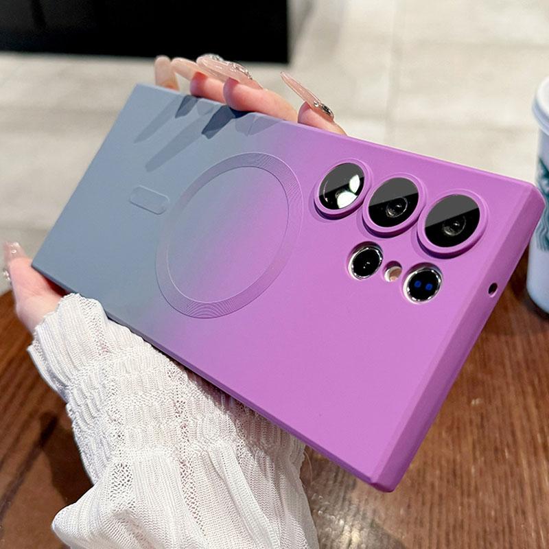 

Роскошный магнитный чехол Magsafe Gradient для Samsung Galaxy S25 S24 FE S23 Ultra S22 S21 Plus Note 20 противоударный силиконовый чехол For Samsung S24 FE