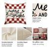 1/4Pcs Red Christmas Pillowcase, Multi Shaped Snowflake Cushion Cover, Holly Leaf Christmas Greeting Design, Party Decoration