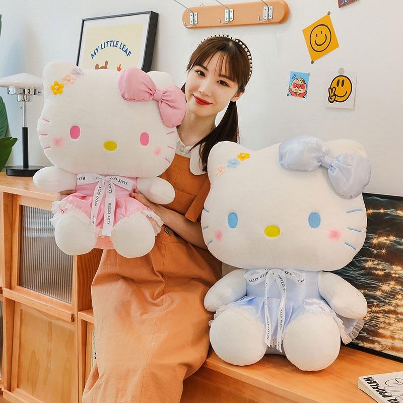 Cute Flower Kt Cat Plush Doll Wholesale Stuffed Toy Katie Cat Doll Collectible Gift
