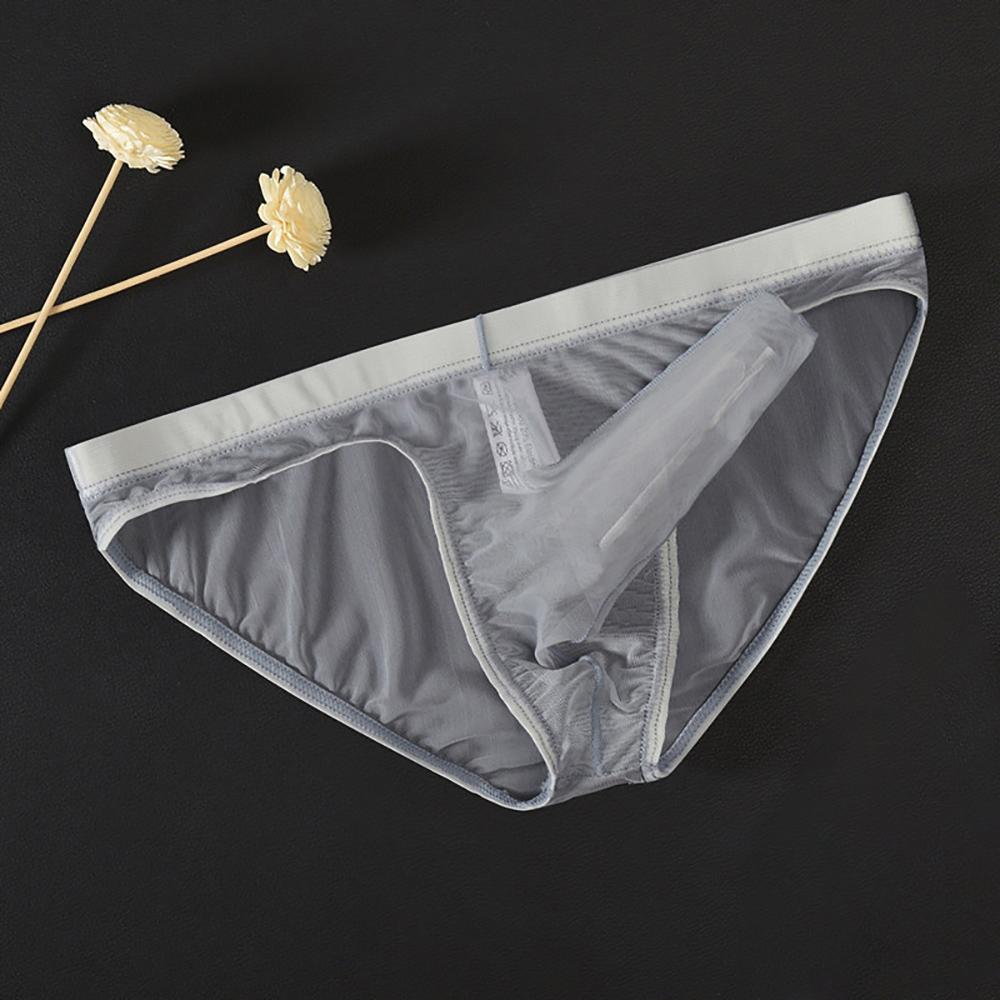 Large Size Mens Underwear Sexy Elephant Nose Briefs Ultra Thin Mesh Bikini Knickers Seamless Elastic Lingerie Panty Comfortable Fit