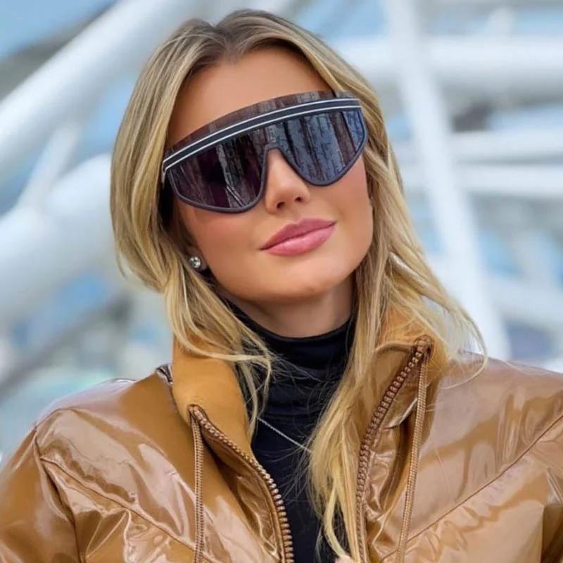 Luxury Brand Punk Sunglasses Goggle Women Men One Piece Transparent Sun Glasses Male Oversized Shades Y2k Eyewear Sol Oculos