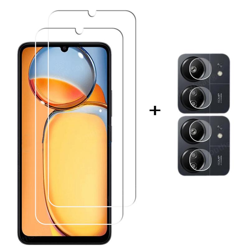 Full Gule Glass For Xiaomi Redmi 13C 12C Screen Protector Redmi 13C Tempered Glass Protective Phone Lens Film For Redmi 13C