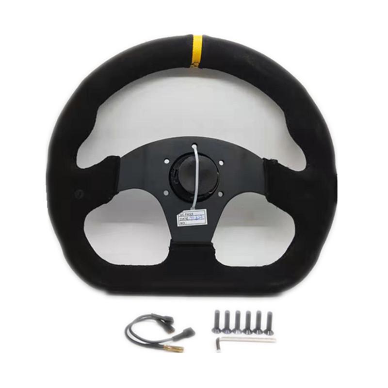 Modified 13-Inch Suede Racing Steering Wheel for Drift Cars