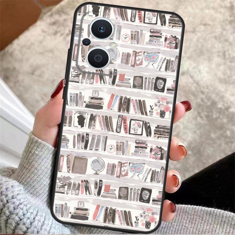 Library Book For OPPO Reno 13F 14F 12F 11F 10 11 12 13 14 Pro 7 8 Lite 8T OPPO Find X5 X6 X8 X9 Pro Case