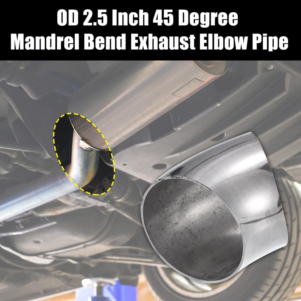 uxcell SS304 45 Degree Mandrel Bend Elbow Exhaust Pipe Stainless Steel Bend Pipe Modified