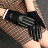 Genuine Leather Gloves Driving Women Warmth Driving Bicycle Sheepskin Touch Screen Windproof Wind Resistance Bike Gloves